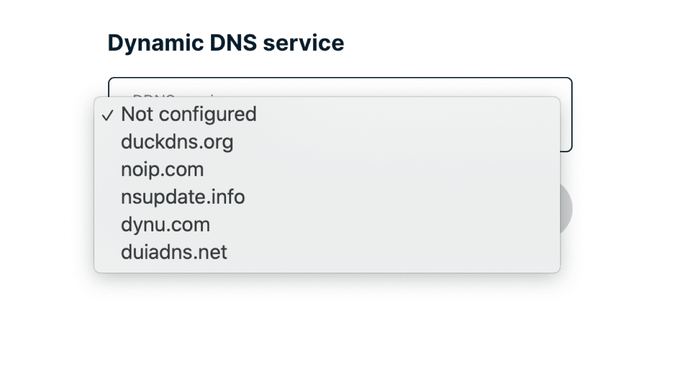 사용하려는 DDNS 서비스를 선택하세요.