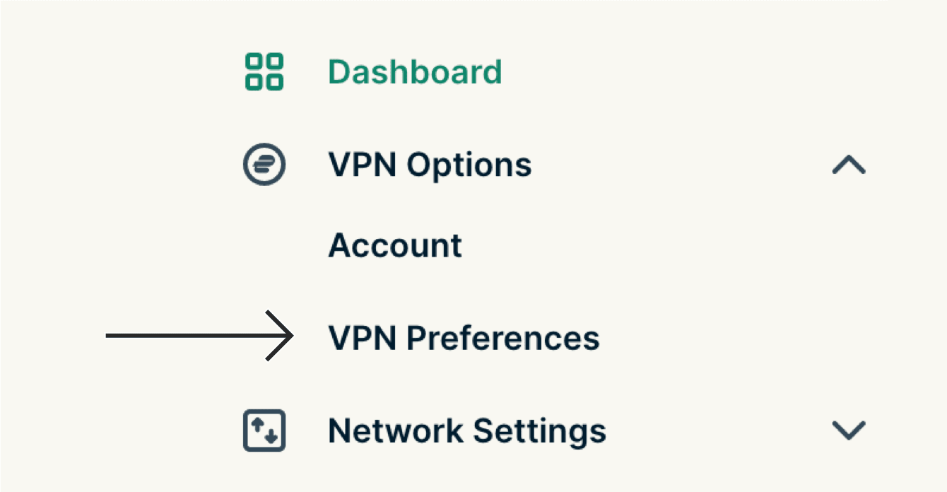 Välj ”VPN-inställningar.”