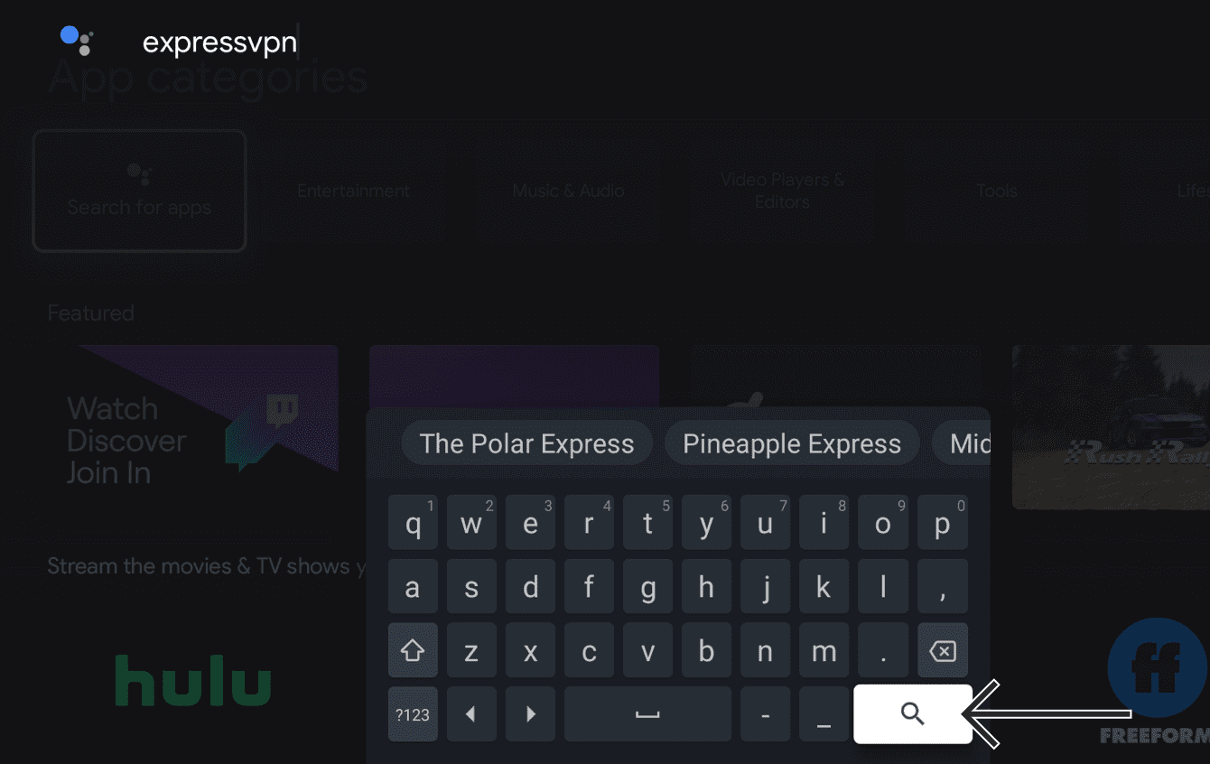 Select the “search” icon.