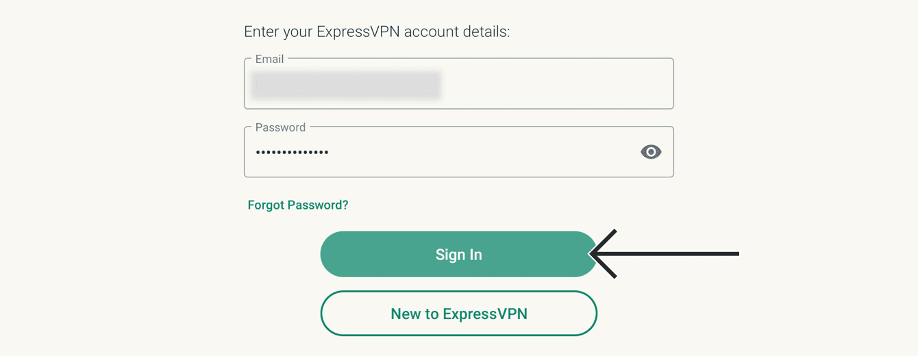 Enter your account details, then select "Sign In."