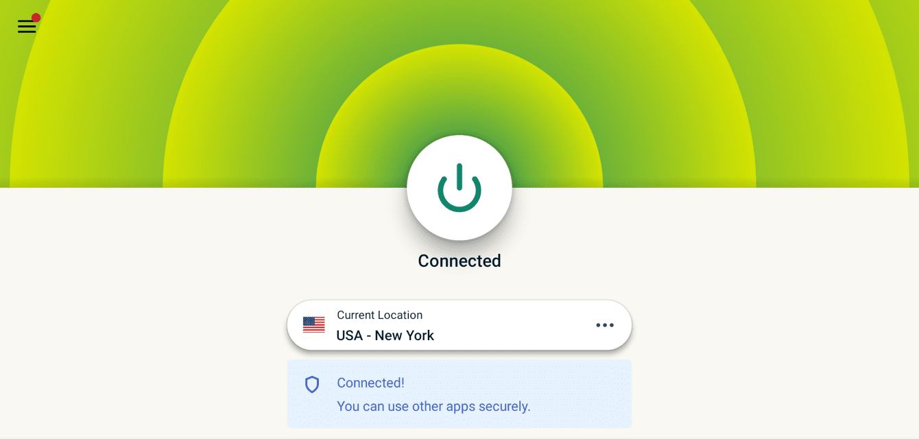 You are connected to ExpressVPN.