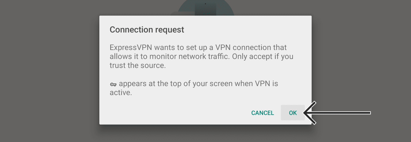 To approve the connection request, select "OK."