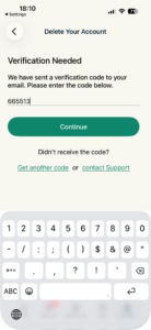 The Verification Needed screen in the ExpressVPN app for iOS.