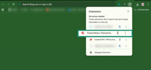 ExpressKeys extension in browser toolbar.