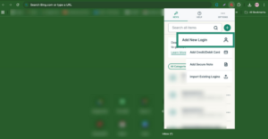 ExpressKeys app showing Add New Login highlighted.