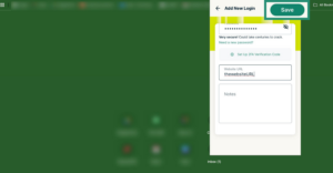 ExpressKeys app add new login options showing save button highlighted.