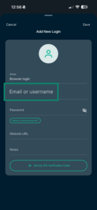 New login in ExpressKeys iOS app.