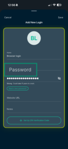 New login in ExpressKeys iOS app.