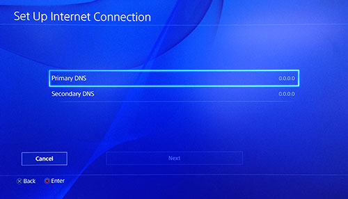 playstation 4 dns settings